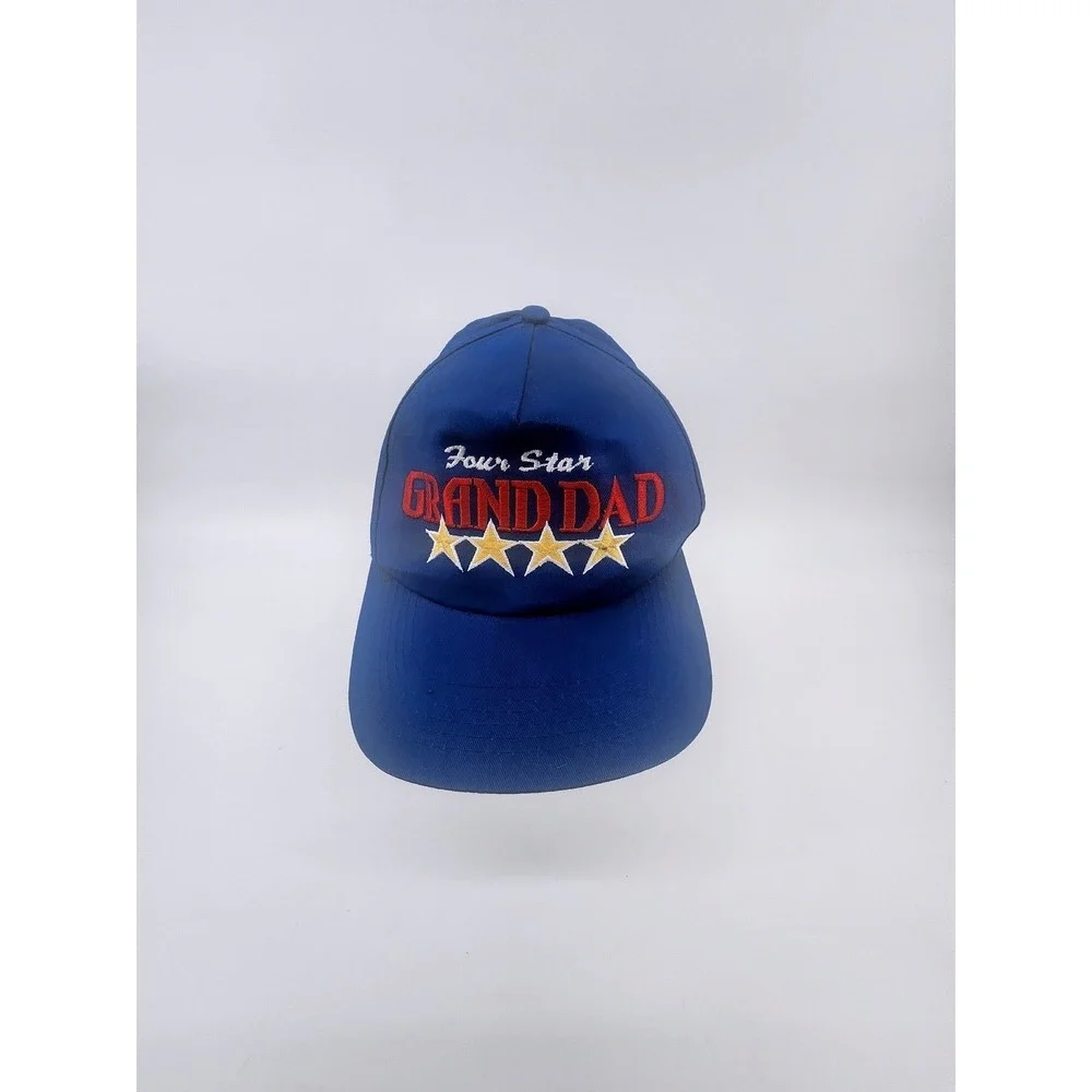 Vintage Four Star Grand Dad Snapback Hat Blue Embroidered Cap Paris Sports